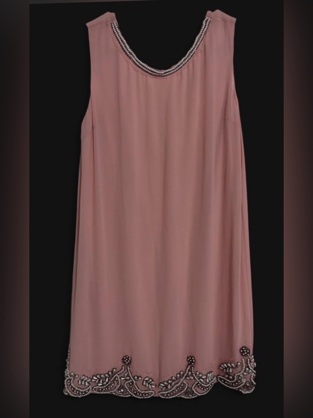 Embellished Pink Sleeveless Shift Dress